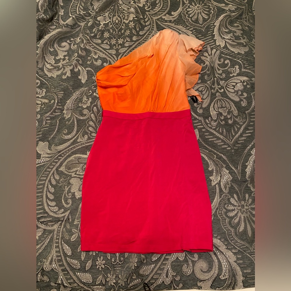 Bebe Pink Orange Block Dress sz XS